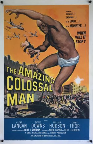 the amazing colossal man US one sheet poster linen backed