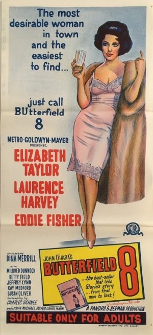 Butterfield 8 australian daybill poster 1960's, elizabeth taylor, laurence harvey, eddie fisher
