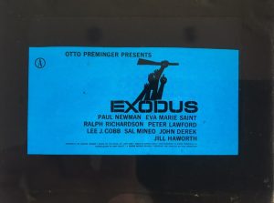 exodus 1960 original vintage glass advertising slide, paul newman, artwork by saul bass