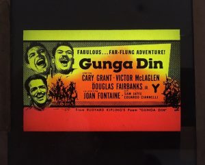 gunga din 1950's original vintage glass advertising slide