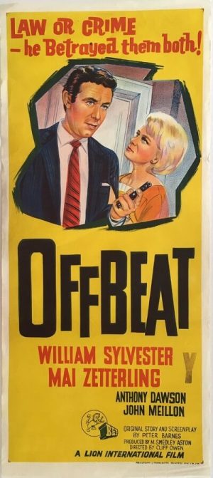 offbeat australian daybill poster 1963 OBT63DB1, staring mai zetterling, william sylvester