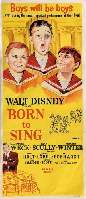 born to sing 1962 almost angels daybill poster, walt disney, peter weck, sean scully, vincent winter