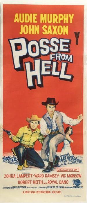 posse from hell 1961 daybill poster, audie murphy, john saxon, zohra lampert