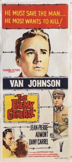 the enemy general 1960 daybill poster val johnson, jean-pierre aumont, dany carrel