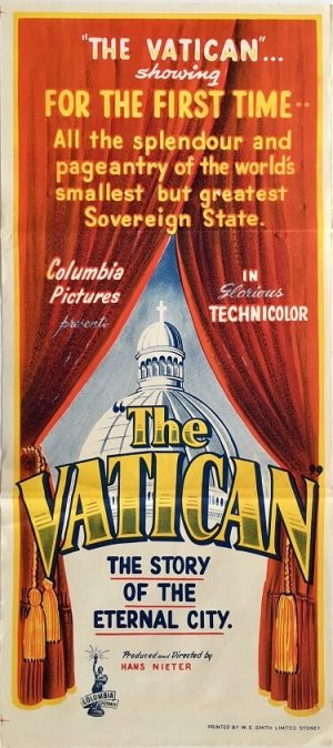 the vatican australian daybill poster 1950 vactican city pope movie