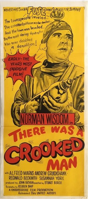 there as a crooked man australian daybill poster 1960 norman wisdom