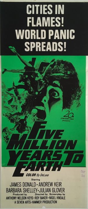 five million years to earth australian daybill poster 1967 Quatermass and the Pit