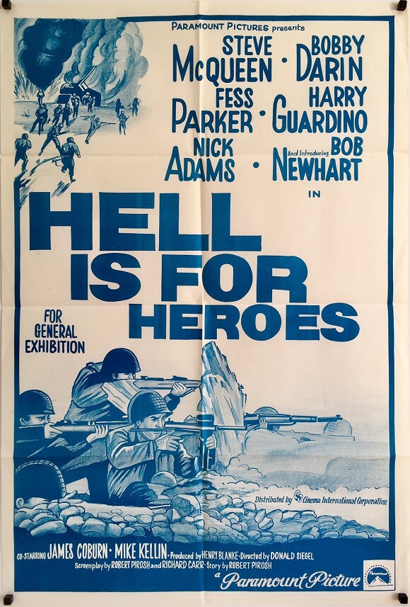 hell is for heroes australian one sheet poster steve mcqueen 1962