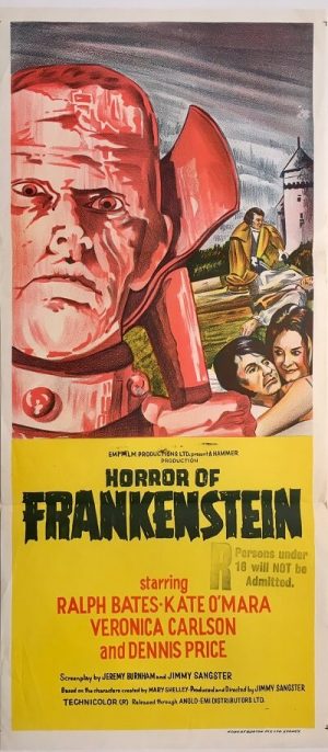 horror of frankenstein australian daybill poster 1970