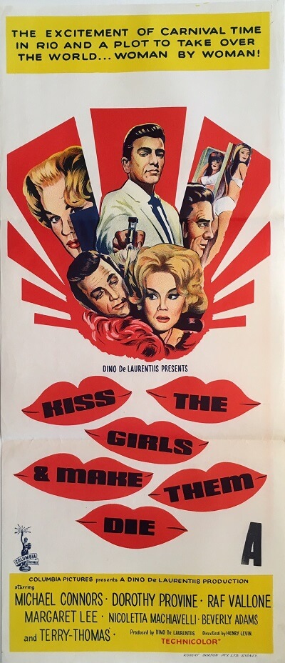 kiss the girls and make them die australian daybill poster 1966