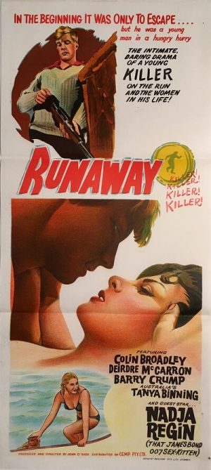 runaway NZ australian daybill poster 1964 runaway killer