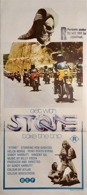 stone australian daybill poster 1974 biker gang movie