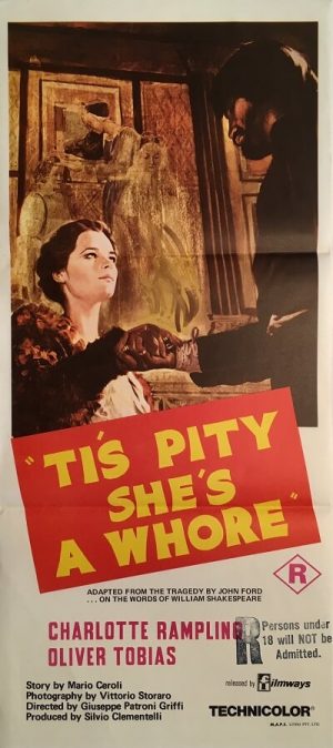 tis pity she's a whore australian daybill poster