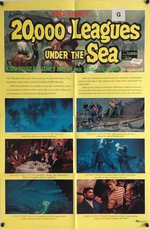 20,000 leagues under the sea 1963 re-release one sheet poster front walt disney