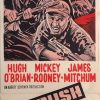 ambush bay australian and NZ daybill war movie poster staring hugh obrian, mickey rooney and james mitchum