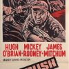 ambush bay australian daybill war movie poster staring hugh obrian, mickey rooney and james mitchum