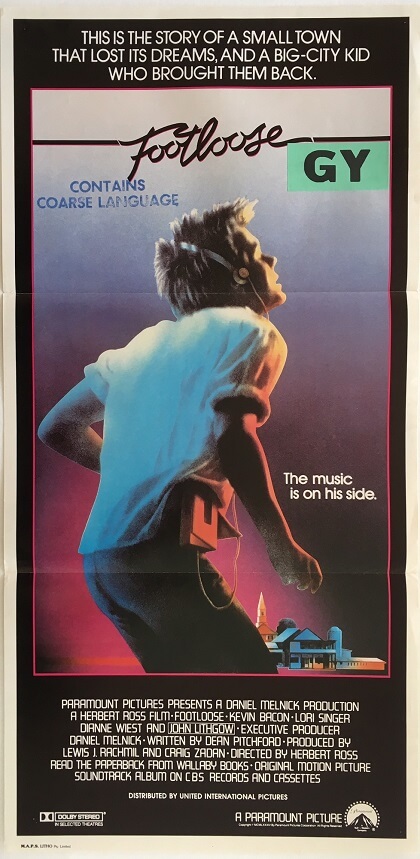 footlooose australian daybill poster 1984