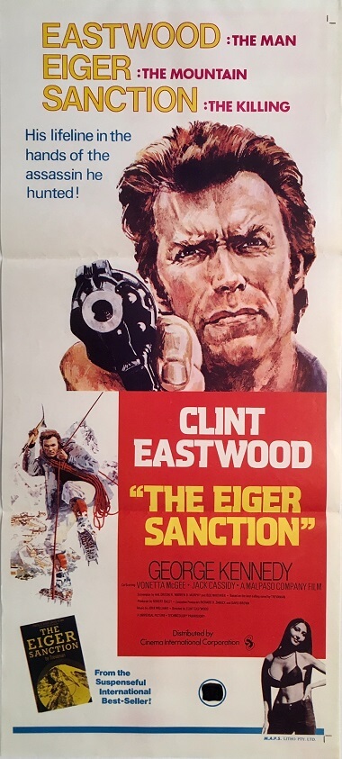the eiger sanction australian daybill poster clint eastwood george kennedy
