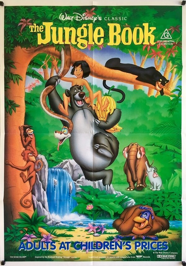 the jungle book australian one sheet poster 1990 rerelease walt disney