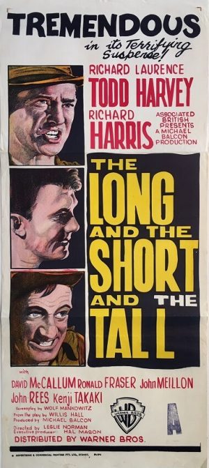 the long and the short and the tall australian daybill war movie poster richard todd laurence harvey richard harris