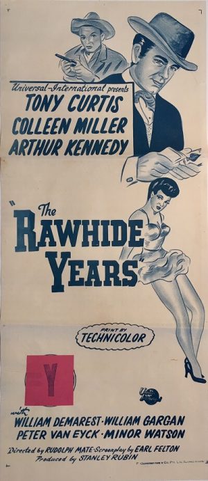 the rawhide years australian re-release daybill poster tony curtis