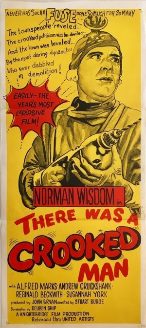 there was a crooked man australian daybill poster DB2 norman wisdom 1960