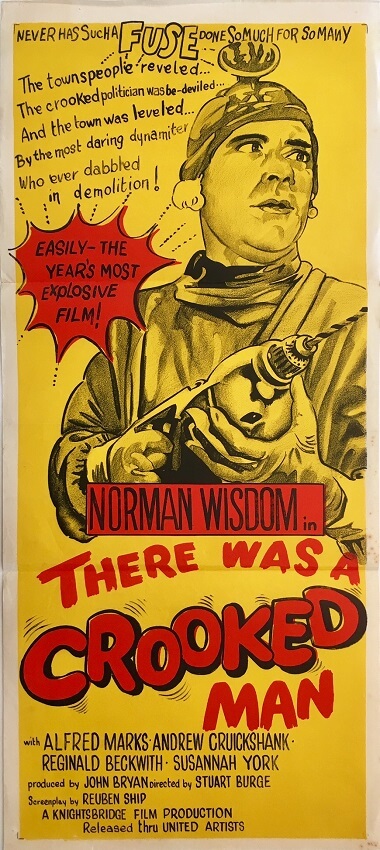 there was a crooked man australian daybill poster DB2 norman wisdom 1960