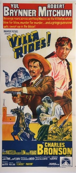 villa rides australian daybill poster mexican western yul brynner robert mitchum charles bronson