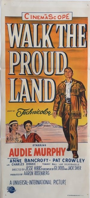 walk the proud line australian daybill poster audie murphy 1956