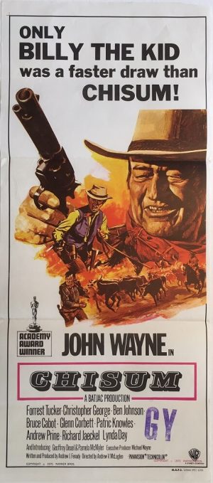 chisum australian daybill movie poster john wayne tom chantrell art