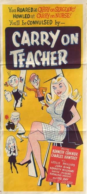 carry on teacher australian daybill poster 1959 kenneth connor