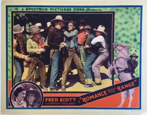 Romance rides the range western lobby card fred scott and marion shilling