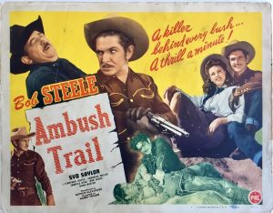 ambush trail western lobby card starring bob steele