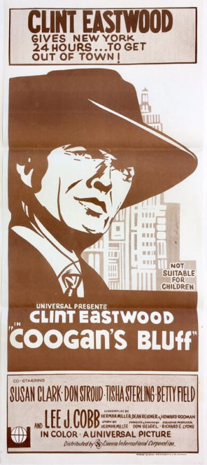 coogans bluff australian daybill poster 1970s rerelease staring clint eastwood