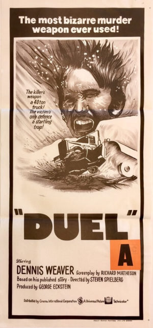 duel australian daybill poster second printing not a rerelease 1973