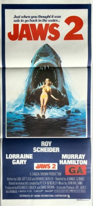 jaws 2 australian daybill poster with NZ snipe