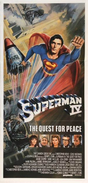 superman 4 australian daybill poster featuring christopher reeve