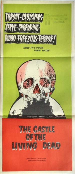 the castle of the living dead australian daybill poster christopher lee horror movie