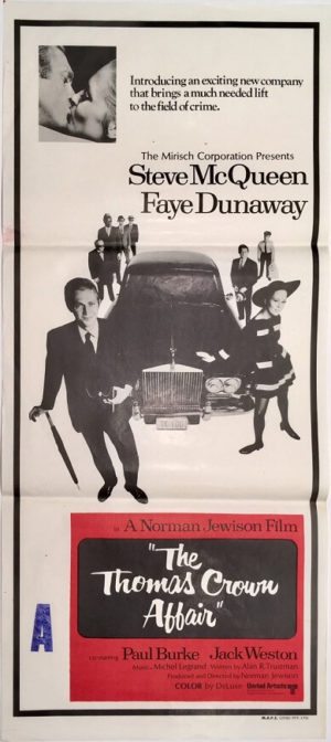 the thomas crown affair australian daybill poster steve mcqueen 1968