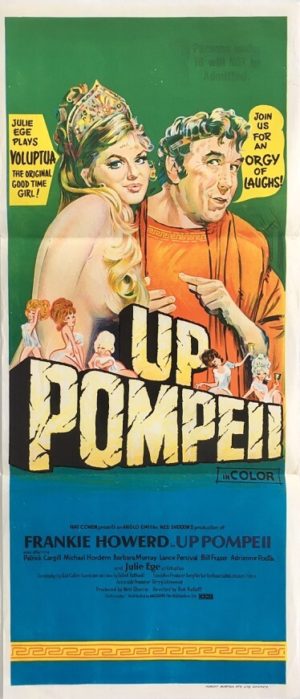 up pompeii australian daybill poster 1971 featuring frankie howerd