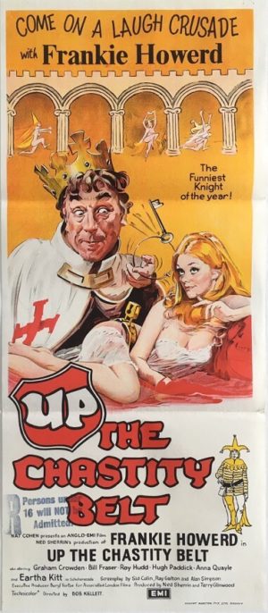 up the chastity belt australian daybill poster 1971 featuring frankie howerd