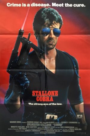 cobra one sheet movie poster featuring sylvester stallone from 1986