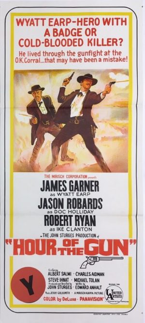 hour of the gun daybill poster western staring james garner as wyatt earp