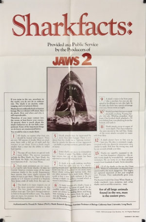 jaws 2 sharkfacts US one sheet advance poster 1978