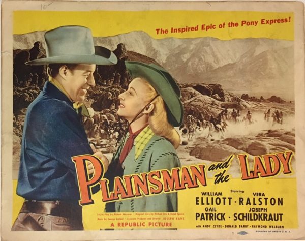 plainsman and the lady 1946 lobby card title card