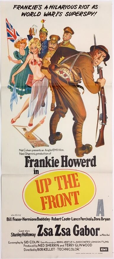 up the front daybill poster with frankie howerd