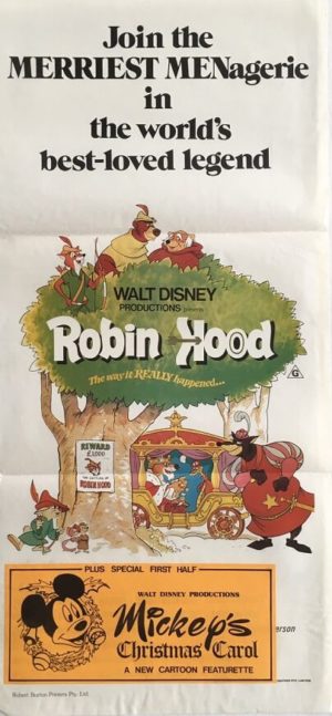 robin hood walt disney australian daybill poster 2