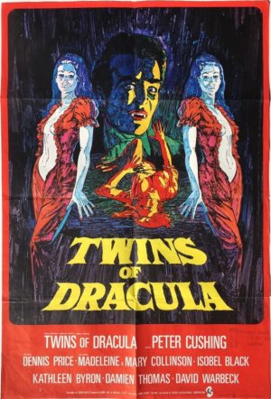 twins of dracula also known as twins of evil uk one sheet movie poster featuring peter cushing