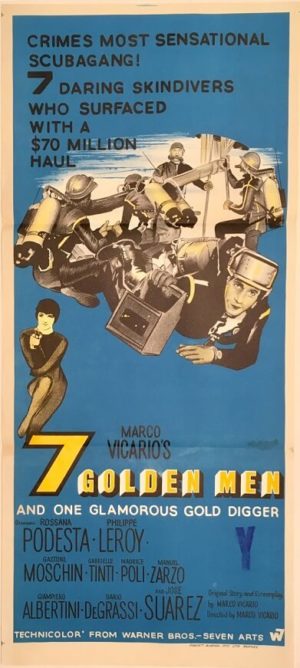 7 golden men australian daybill poster also known as 7 uomini d'oro