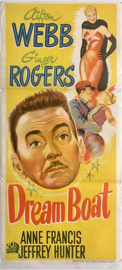 dreamboat australian daybill poster 1952 with ginger rogers